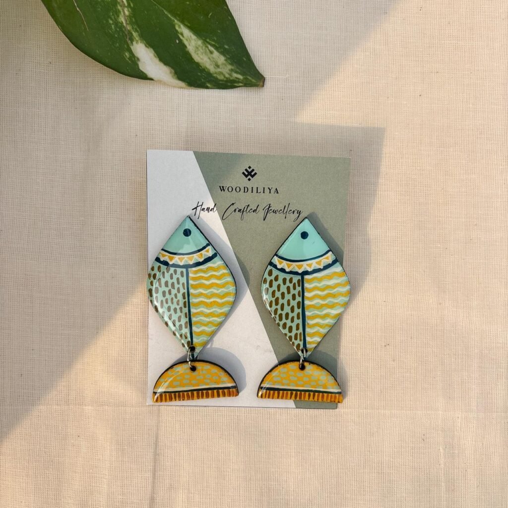 Big fish earrings Statement fish earrings handmade jewellery Artistic big fish earrings lightweight