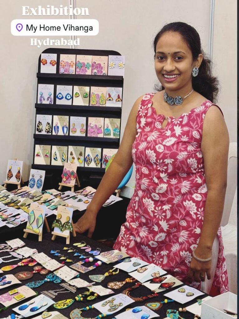 Hand-painted wooden jewellery by Woodiliya showcasing handcrafted artistic design