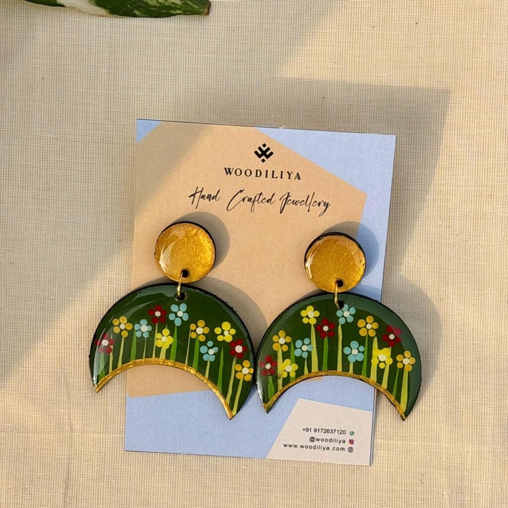 handmade wooden earringsn lightweight