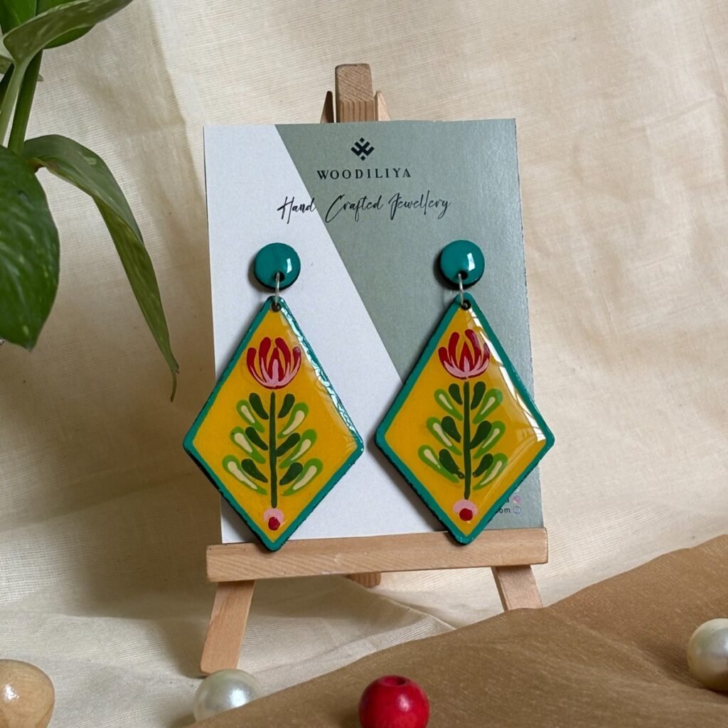 Floral Earrings Lightweight flower statement earrings Handmade floral jewellery India