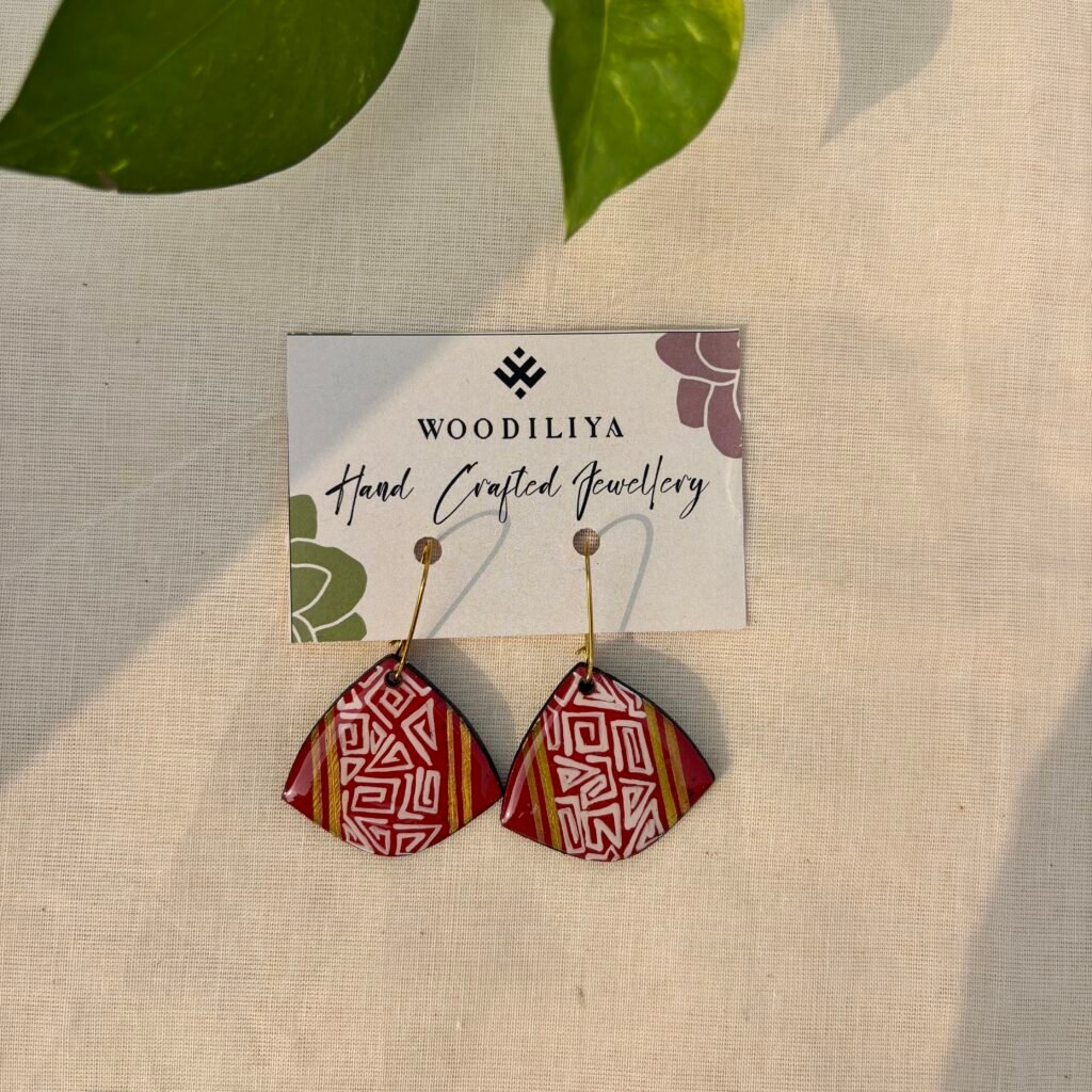 handmade wooden earringsn lightweight