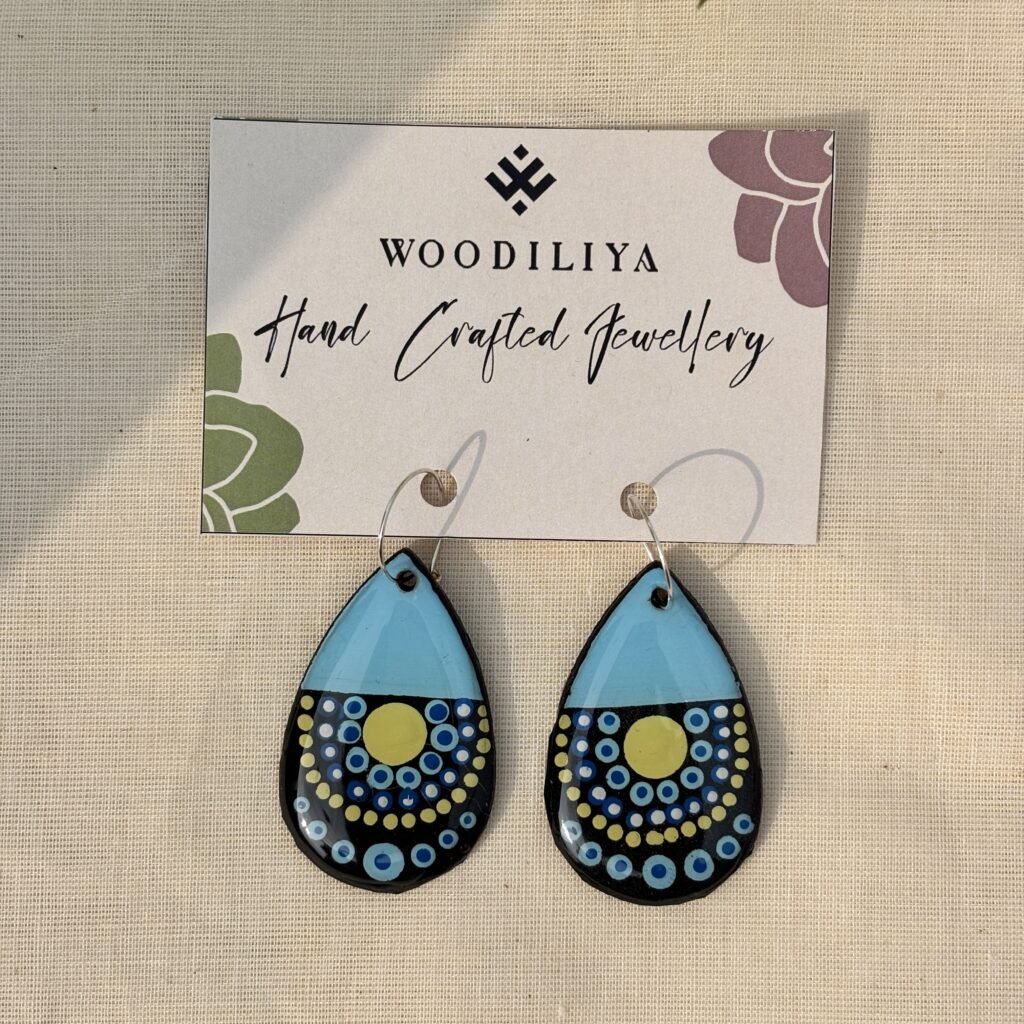 Handpainted mandala art earrings Mandala statement earrings handmade Lightweight mandala earrings handmade jewellery