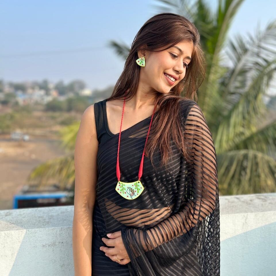 Abstract peacock necklace Peacock statement necklace handmade jewellery Artistic peacock necklace lightweight handmade