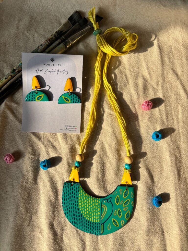 Abstract bird necklace Bird design necklace handmade jewellery Artistic lightweight bird necklace handmade