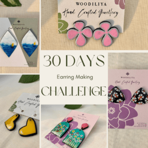 30-Day handpainted wooden earrings making challenge process