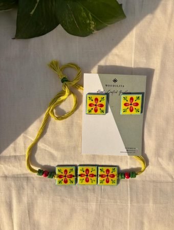 Handcrafted flower choker set Floral statement choker set handmade Ethnic flower choker jewellery set India